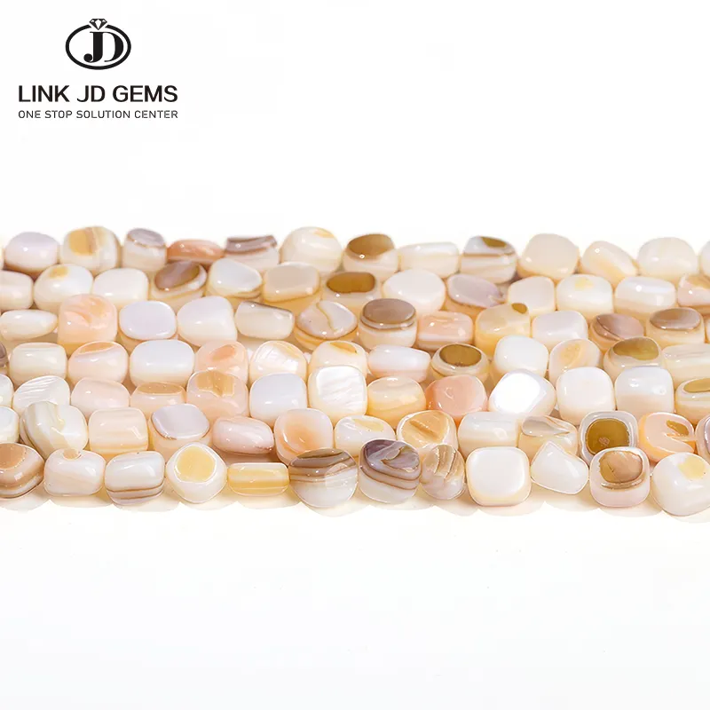 Großhandel 7-8*4-5mm natürliche weiße unregelmäßige Form Perlmutt Muschel Perlen Strand für DIY Schmuck herstellung