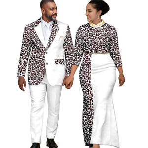 Conjunto de Vestidos Largos y Trajes con Estampado Africano Elegantes para Mujer y Hombre, Ropa Dashiki Ankara Ecológica 26C013 - Product Image 3
