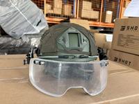 Casque tactique balistique MICH FAST UHMWPE Aramid IIIA avec visière de protection des yeux et masque facial complet