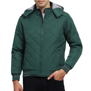 Blouson matelassé pour homme, style mode personnalisé, fin, chaud et imperméable, col montant, streetwear d'hiver, vente en gros - Product Image 1