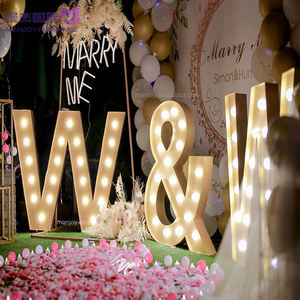 定制发光二极管3D巨型灯泡字母灯架2英尺4英尺5英尺尺寸，用于生日婚礼派对和公司/医院选框字母 - Product Image 2