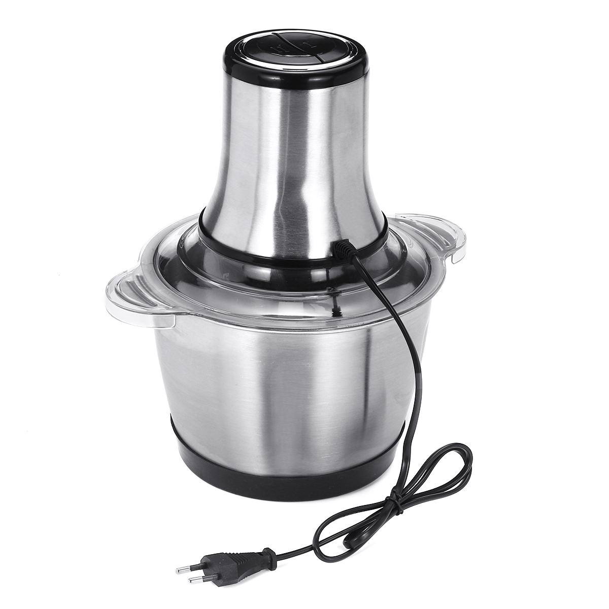 400W Stainless steel 2L Capacity Electric Chopper Meat Grinder Mincer Food Processor Slicer