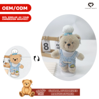 Teddy ISLAND Sous-vêtements de chef ludiques pour enfants avec bretelles, en peluche super douce en coton PP, motif ours en peluche, certifiés pour le marché mondial