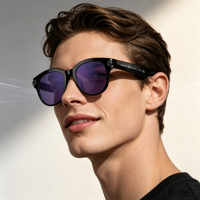 Lunettes de soleil intelligentes Bluetooth avec caméra, verres polarisés UV400, audio IA, appels mains libres pour hommes et femmes, idéales pour les voyages en extérieur