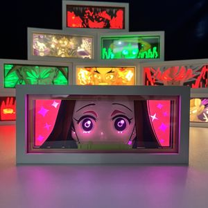 69 vente en gros dessin animé Kuromi 3D papier Snap cadre led boîte à lumière personnage d'anime ma mélodie papier sculpture lampe chambre veilleuse - Product Image 2