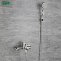 Robinets de baignoire muraux classiques, salle de bains murale à poignée unique avec douchette 1 pièce
