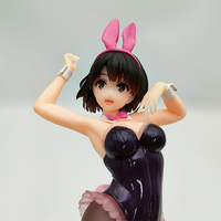 Figurine de lapine en PVC personnalisée avec base de présentation rose, jouet d'art fantastique de collection, statue décorative, fabricant OEM ODM