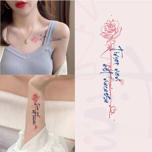 สติกเกอร์ลายสักแฟชั่น ลายดอกไม้ ผีเสื้อ สำหรับติดหลัง แขน คอ ไหปลาร้า ข้อเท้า ลายสักแบบลอกออกได้สำหรับผู้หญิง - Product Image 4