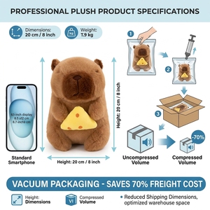 Peluche Capybara douce de 8 pouces, jouet en peluche, poupée animale en peluche tenant un <span class=keywords><strong>fromage</strong></span>, prix de machine d'arcade de centre commercial, marchandises en stock direct usine - Product Image 2