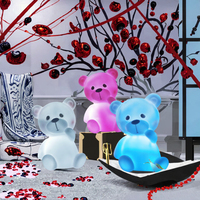 Veilleuse LED en forme d'ours mignon, jouet moderne, adorable, décoration de Noël, cadeau d'anniversaire pour la fête des enfants