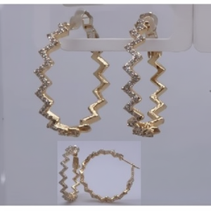 ต่างหูแบบคลิปออนร่วมสมัยทันสมัยโดดเด่นทันสมัยด้วยการออกแบบทางเรขาคณิตทำจากทองเหลืองทองแดงสแตนเลสสำหรับงานแต่งงาน - Product Image 1