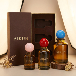 Aikun - Set de Perfume en Caja con Tapón de Bola de Cristal Ámbar, Fragancia de Larga Duración, para Regalo de Lujo, Empaque al por Mayor - Product Image 1