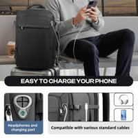 Mochila de ocio con puerto USB personalizado, extra grande, expandible, para portátil, para viajes, negocios, desplazamientos, entrenamiento