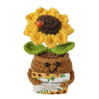 Vente en gros de poupées amigurumi au crochet faites à la main, mignonnes et amusantes, en forme d'animaux et de plantes, pour le soutien émotionnel, jouets et ornements en pot