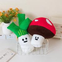 Coussins décoratifs de la série Légumes style Tomates Sam, jouets en peluche doux et poupées de dessin animé en forme de pêche, tomate, cacahuète, oignon vert, champignon