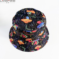 Chapeau de soleil pliable en feutre à motif champignon coloré Landfond pour homme et femme, style dessin animé, idéal pour les loisirs en extérieur