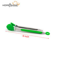 Pinces de cuisine à embout en silicone, 1 paire, 9 pouces, résistantes à la chaleur, verrouillables, antidérapantes, faciles à utiliser et à nettoyer