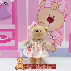Orsetto di peluche personalizzabile OEM e ODM con vestito e fiocco, ideale come regalo per ragazze - Product Image 5