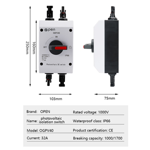 Bộ Cách Ly Điện Quang Điện Công Tắc Năng Lượng Mặt Trời Công Tắc Quang Điện <span class=keywords><strong>DC</strong></span> Quang Điện 1000V 1200V 32A 16A UKPM Ngoài Trời Chống Nước IP66 - Product Image 6