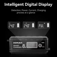 Chargeur de batterie portable intelligent automobile 6 12 12.8 volts 8 ampères pour voiture AGM GEL moto tondeuse à gazon batterie