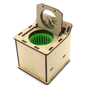 Kit de modèle de machine à laver en bois pour enfants, jouet d'éducation scientifique, à assembler soi-même, pour enfants de 7 à 9 ans, forme géométrique, fonctionnement manuel - Product Image 4