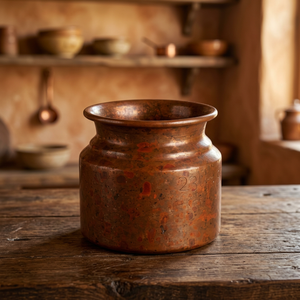 Kalash Lota en cuivre de luxe, fait main, gravé, de haute qualité, à base plate, traditionnel, pour la décoration de la maison et des temples indiens SND-556 - Product Image 3