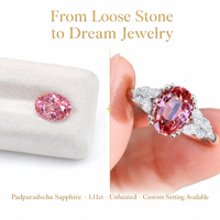 1,11 ct unbeheizter natürlicher Padparadscha-Saphir, Lotusrosa-Orange, oval geschliffener Ceylon-Edelstein