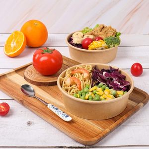 Recipientes de Papel para Ensaladas con Tapa, Envases Ecológicos de 750ml, 1000ml, 1075ml, Caja de Papel Kraft para Aperitivos - Product Image 2