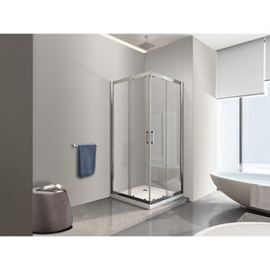 Shower <b>box</b> 6 mm square corner reversible <b>chrome</b> profile H.190 75x75 - Product Image 1