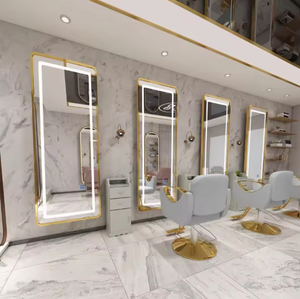 Modern Luxury <b>Led</b> <b>Light</b> Salon <b>Mirror</b> Hairdressing Equipment Furniture Set For Beauty & Barber Shops - Product Image 3