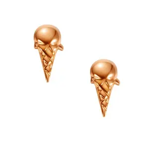 Gemnel Dainty 18k Gold-Plated Mini Ice Cream Stud Earrings Trendy Cute Sweet Earings For Women And Girls Made Of 925 Silver