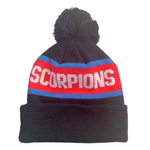 Sports de ski d'hiver Hommes Femmes Stripped Jacquard Pompom Beanie, Beanie With Custom Patch - Product Image 2
