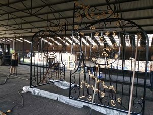 Châu Âu hiện đại trang trí vườn rèn sắt cửa Thiết kế trang trí ngoài trời thép pergola mái vòm sắt thiết kế - Product Image 3