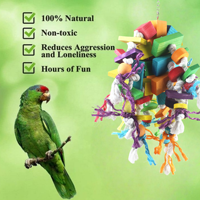 Jouets à mâcher pour oiseaux, jouets en corde de bois colorés résistants aux morsures, en stock, taille moyenne et grande, pour perroquets