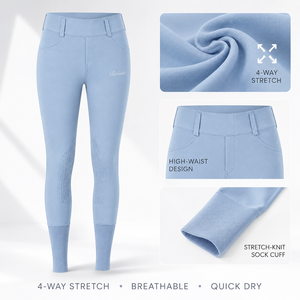 <span class=keywords><strong>Pantaloni</strong></span> da Equitazione OEM per Donne, Vita Alta con Grip al Ginocchio, Traspiranti ed Elasticizzati - Product Image 4