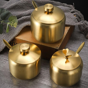 <span class=keywords><strong>Set</strong></span> Perlengkapan Dapur dari Stainless Steel, Wadah Bumbu 3-Piece dengan Gagang Bulat, Aman untuk Mesin Cuci Piring & Dapat Ditumpuk, Termasuk Sendok - Product Image 4