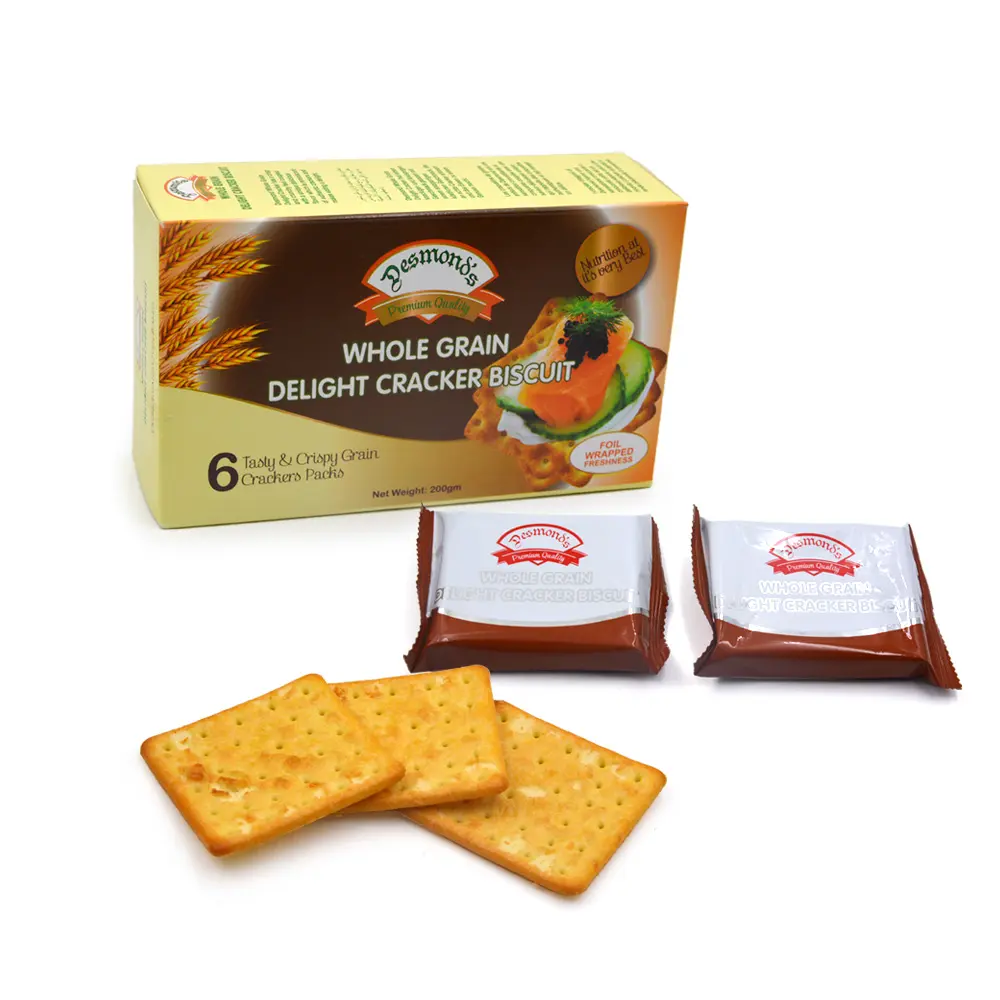 6 gustoso e Croccante Grano Cracker Packs Grano Intero Gioia Cracker Biscotto