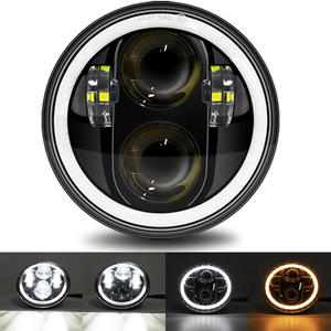ไฟหน้า LED ขนาด 5.75 นิ้ว สำหรับรถจี๊ปแรงเลอร์ มอเตอร์ไซค์ ไฟเดย์ไลท์ 6000K ไฟสูง/ต่ำ สีฟ้า โปรเจคเตอร์สำหรับออฟโรด ตัวโคมอะลูมิเนียม 12V สำหรับรถยนต์ - Product Image 3