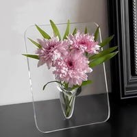 Cadre photo moderne et créatif, vase en plastique, décoration minimaliste de luxe, bureaux, salons, entrées, conteneur pour fleurs hydroponiques