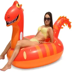 Inflatable Dinosaur Pool Float, 95'' Fun Pool Float for Kids and Adults, Dinosaur floatie Ride-On Pool Raft Lounge