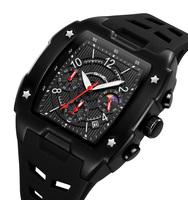 SKMEI 9345 Montre-Bracelet Homme à Quartz, Étanche et Tendance, avec Petite Troisième Aiguille