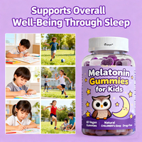 Gummies à la mélatonine personnalisables OEM/ODM de 1 mg pour enfants avec camomille et mélisse pour un sommeil réparateur, à partir de 3 ans, non habituantes