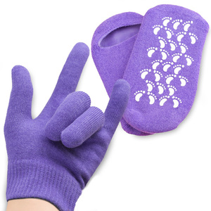 Jingwen Chaussons hydratants en gel rose Ensemble de chaussettes et gants colorés aux huiles essentielles SPA - Product Image 3