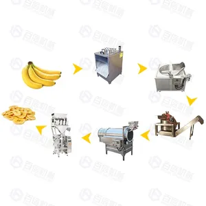 ผู้ผลิตโดยตรงอุปทานกึ่งอัตโนมัติใช้งานง่ายกล้วยชิปเครื่องทอดกล้วยชิปอุปกรณ์การผลิต