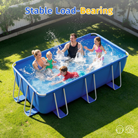 Piscine à cadre Pursuefree pour la maison et l'extérieur, piscine rectangulaire en maille épaissie, piscine de fête multi-personnes, piscine à cadre multi-tailles