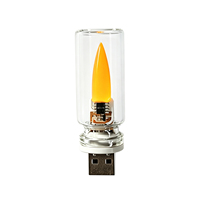 Lampe LED USB à Effet Flamme Plug and Play, Mini Veilleuse Rétro en Verre, Lumière d'Ambiance Portable, Idéale pour l'Automobile