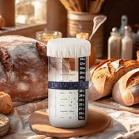AMZ HOT Pot de fermentation au levain avec bande d'alimentation marquée par la date Pot de démarrage au levain de 17oz pour la cuisson du pain