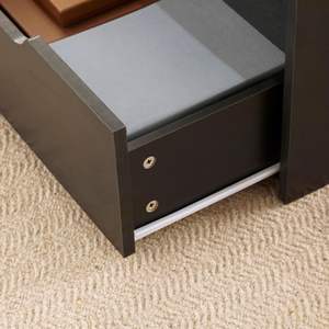 Home Source Modern Lift Top Panel negro Mesa de centro de abedul Marco de hierro Tapa pivotante Bloqueo Admite 2 cajones de almacenamiento grandes - Product Image 4