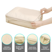 Lot de 4 cubes de compression de voyage pliables et durables, grande capacité, sacs organisateurs de vêtements portables pour valise, imperméables