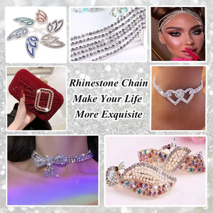 Grosir Pabrik Motif Rantai Gelas Rhinestone 3D Warna-warni SS6 10 Yard/roll Claw DIY Aksesoris Perhiasan & Pakaian - Product Image 6